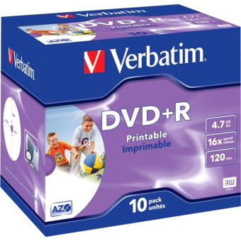 Диск DVD+R Verbatim 4.7 ГБ 16x jewel 43508 (10 штук в упаковке)