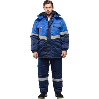 Костюм рабочий зимний мужской з43-КБР с СОП васильковый/синий (размер 60-62, рост 182-188)