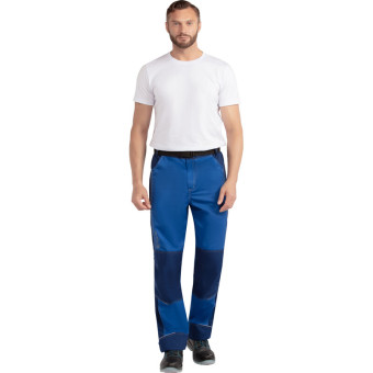 Брюки рабочие летние мужские л51-БР со светоотражающим кантом  cиние/васильковые (размер 48-50, рост 158-164)