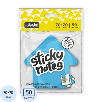 Стикеры фигурные Attache Selection Стрелка 70х70 мм неоновые синие (1 блок на 50 листов)