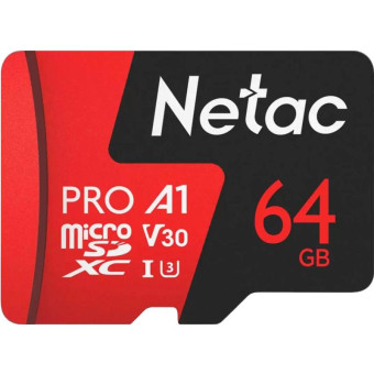 Карта памяти 64 ГБ micro SDXC Netac P500 Extreme Pro UHS-I U3 (NT02P500PRO-064G-R)
