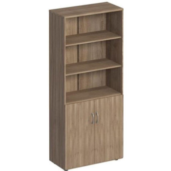 Шкаф для документов Комфорт К.371 ШТ полузакрытый (дуб шамони темный, 800х380х2000 мм)