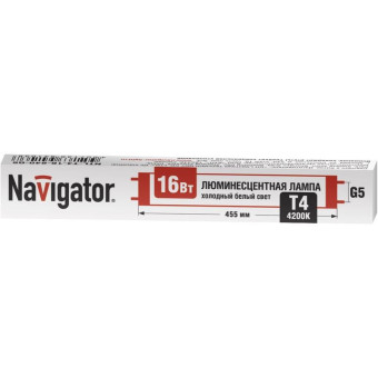 Лампа люминесцентная Navigator NTL-T4-16-840-G5 16 Вт T4 4200К G5 (94103)