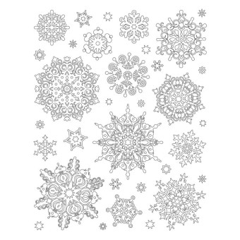 Наклейка новогодняя Magic Time Серебряные снежинки (30x38 см)