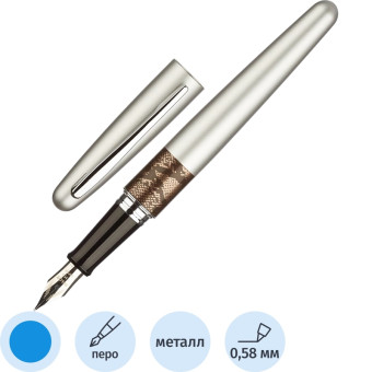 Ручка перьевая Pilot Стальной питон цвет чернил синий, цвет корпуса  серебристый (артикул производителя BL-M-SP)