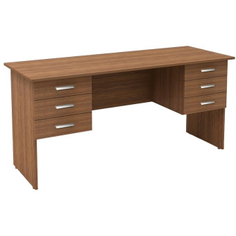 Стол прямой Канц СК28.9 с тумбой (орех, 1600х600х750 мм)