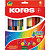 Карандаши цветные Kores Duo 48 цветов трехгранные с точилкой, двухсторонние