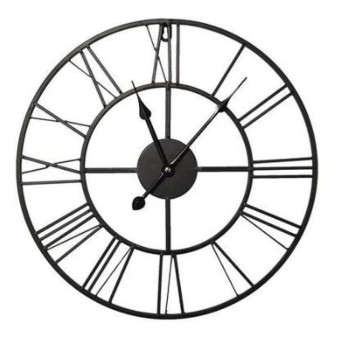 Часы настенные Black Metal Clock (40x40 см)