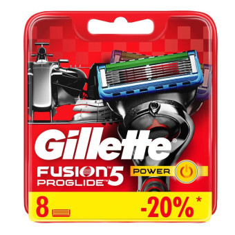 Сменные кассеты для бритья Gillette Fusion 5 ProGlide Power (8 штук в упаковке)