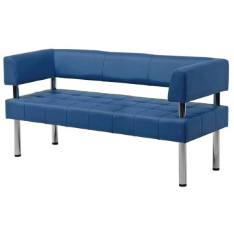 Диван трехместный Business синий (искусственная кожа)