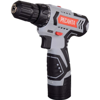 Дрель-шуруповерт аккумуляторная Ресанта ДА-12-2ЛК 2 АКБ х Li-ion (12В, 2 Ач)+ЗУ в кейсе (75/14/2)