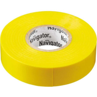 Изолента Navigator ПВХ 15 мм x 20 м желтая