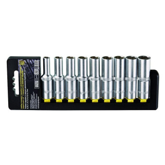 Набор головок торцевых удлиненных Berger SuperLock 1/2 дюйма 8-17 мм 9 штук (BG2030)