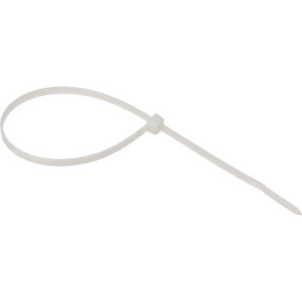 Хомут (стяжка) пластиковый TOPFORT 300х7.2 мм белый многоразовый 100  штук