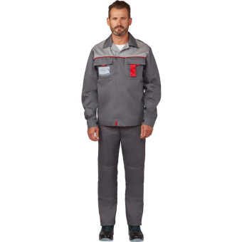 Костюм рабочий летний мужской л10-КБР темно-серый/светло-серый (размер 44-46, рост 170-176 см, л10-КБР муж т-сер/св-сер)