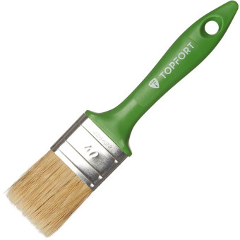 Кисть малярная плоская TOPFORT из смешанной щетины 40x15 мм зеленая
