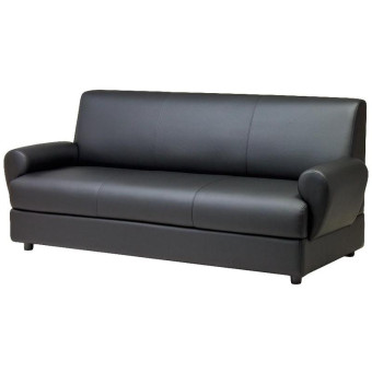 Диван трехместный Матрикс черный (искусственная кожа)