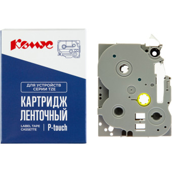 Картридж Комус TZE-851 для принтера этикеток Brother (24 мм х 8 м, цвет ленты золотистый, шрифт черный)