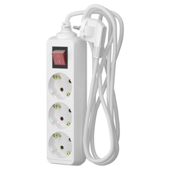 Удлинитель Фотон 16-33ЕS 3 розетки 3 м с заземлением и выключателем белый (24752)