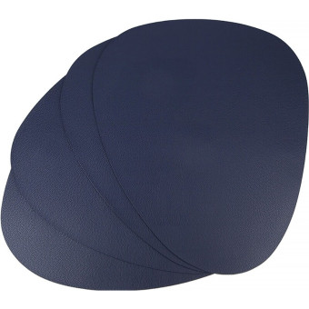 Сервировочная салфетка под приборы Nouvelle Home Экокожа 45х37 см  полиуретан синяя (4 штуки в упаковке)