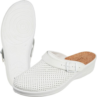 Сабо женские Лера ПВХ из натуральной кожи белые (размер 36)