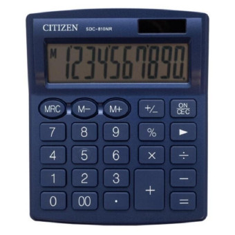 Калькулятор настольный Citizen SDC810NRNVE 10-разрядный синий 127x105x21 мм