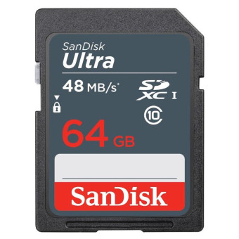 Карта памяти SanDisk Ultra SDXC UHS-I Cl10 SDSDUNB-064G-GN3IN