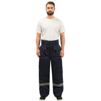 Брюки рабочие зимние мужские з32-БР с СОП синие из ткани грета (размер 64-66, рост 182-188)