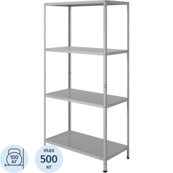 Стеллаж металлический Cobalt Shelf MS KD серый 4 полки 1000х500х1750 мм