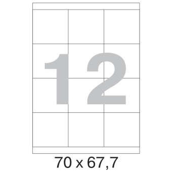 Этикетки самоклеящиеся Office Label 70x67.7 мм (12 штук на листе A4, 100 листов в упаковке)