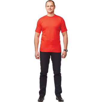 Футболка красная короткий рукав 100% хлопок (размер 52-54 (XL))