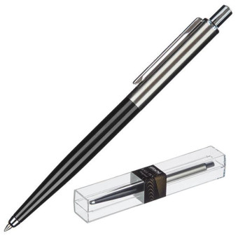 Ручка шариковая автоматическая Attache Original цвет чернил синий цвет корпуса черный/серебристый