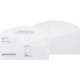 Конверт Комус E65 80 г/кв.м Куда-Кому белый декстрин (1000 штук в упаковке)