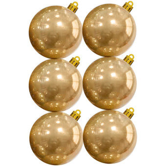 Набор шаров Время Чудес полистирол золотистые (диаметр 6 см, 6 штук в упаковке)