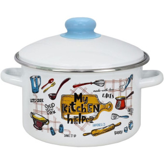 Кастрюля Эмаль Домашняя кухня (550003778) 4 л эмалированная сталь с крышкой