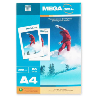 Фотобумага для цветной струйной печати ProMega jet односторонняя  (глянцевая микропористая, А4, 300 г/кв.м, 20 листов)