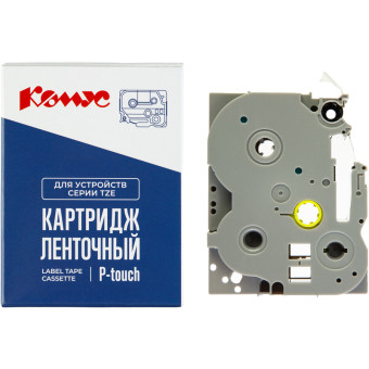 Картридж Комус TZE-143 для принтера этикеток Brother (18 мм х 8 м, цвет ленты прозрачный, шрифт синий)