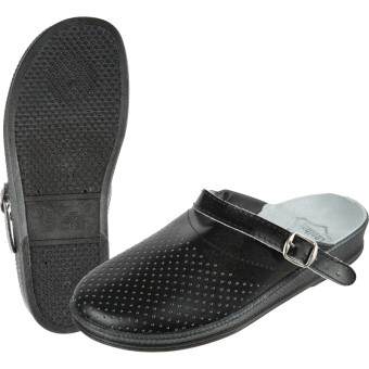 Сабо мужские из натуральной кожи черные (размер 44)