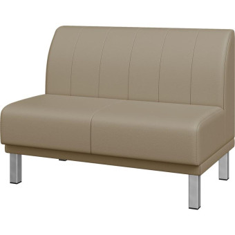 Модуль диван прямой Холл двухместный светло-коричневый (искусственная  кожа)