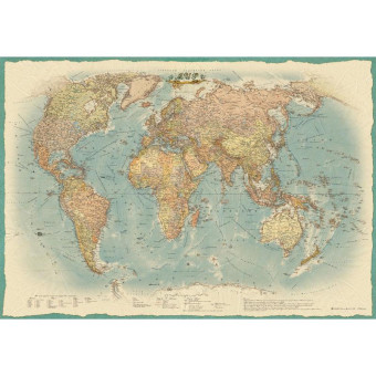 Настенная политическая карта мира в стиле ретро 1000x700 мм 1:34 млн
