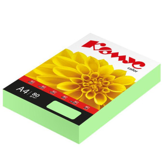 Бумага цветная для печати Комус Color лагуна пастель (А4, 80 г/кв.м, 500 листов)