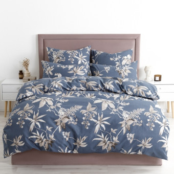 Комплект постельного белья Guten Morgen Flower vines 2-спальное с  европростынёй бязь 70x70 см