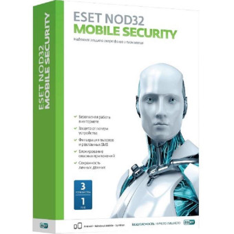 Антивирус ESET NOD32 Mobile Security продление для 3 ПК на 24 месяца (электронная лицензия, NOD32-ENM-RN(EKEY)-2-1)