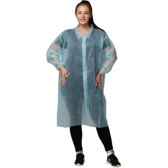 Халат одноразовый Комус процедурный голубой размер XL плотность 30   г/кв.м (10 штук в упаковке)