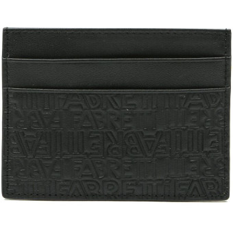 Визитница карманная Fabretti натуральная кожа на 5 визиток черная