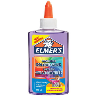Клей для слаймов Elmer's Washable Colour Glue цветной полупрозрачный фиолетовый 147 мл