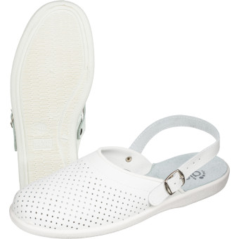 Сабо мужские Алми Павел ПВХ из натуральной кожи белые размер 40 (7202-00101)