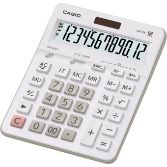 Калькулятор настольный ПОЛНОРАЗМЕРНЫЙ Casio GX-12B-WE 12-разрядный белый