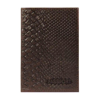 Обложка для паспорта из натуральной кожи коричневого цвета (1,2-059-220-0)