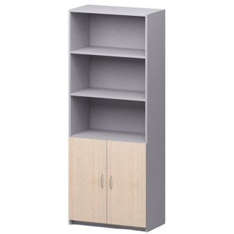 Шкаф для документов СП-Бюджет 2552 полузакрытый (дуб шамони светлый/серый, 716х349х1810 мм)